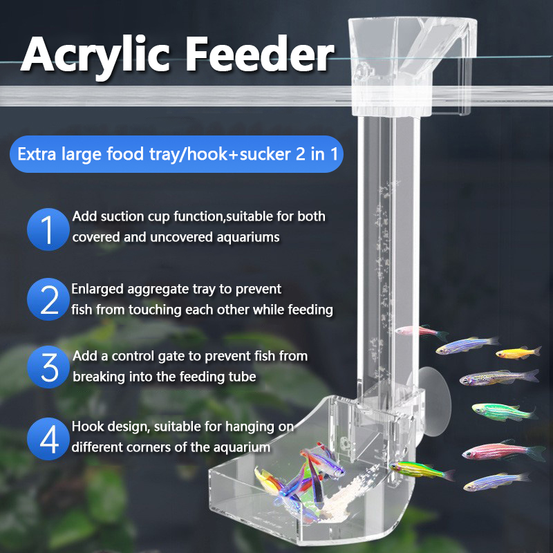 Aquarium Fish Variety - Akvaryum Akrilik Besleme tüpü Sıkışmayı önleyen