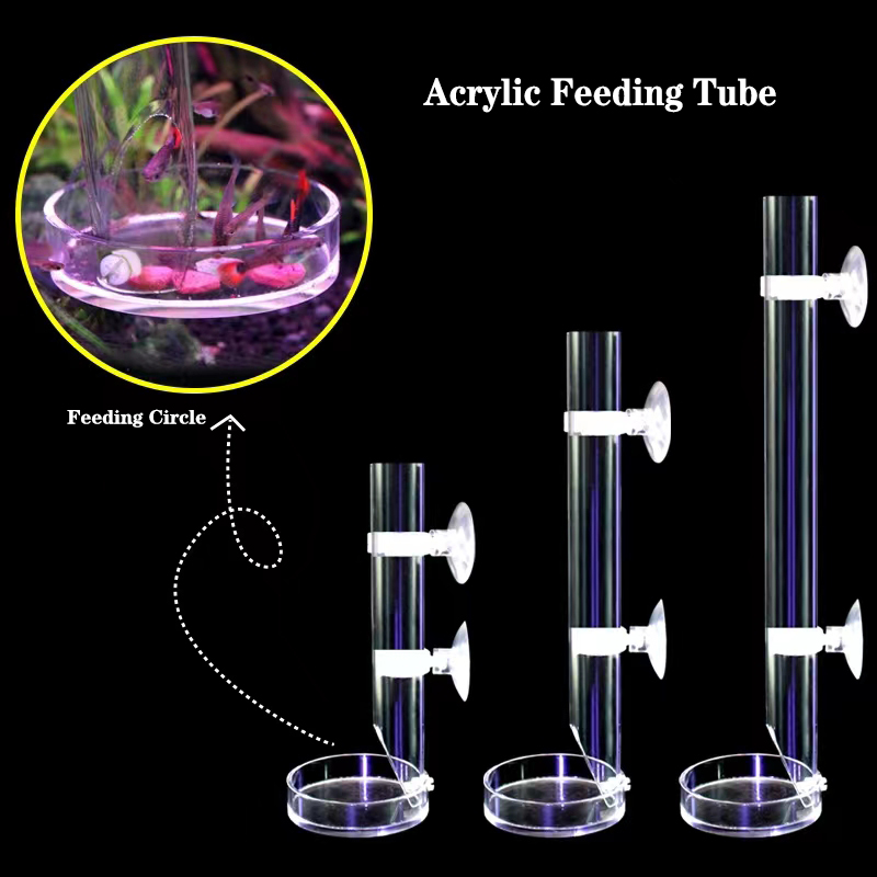 Aquarium Fish Auto Feeder - 1 adet akrilik akvaryum besleyici tüp